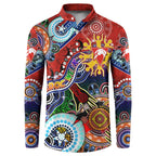 Custom NAIDOC Week 2024 Sydney Swans Button Sweatshirt Australia Aboriginal Dot Painting