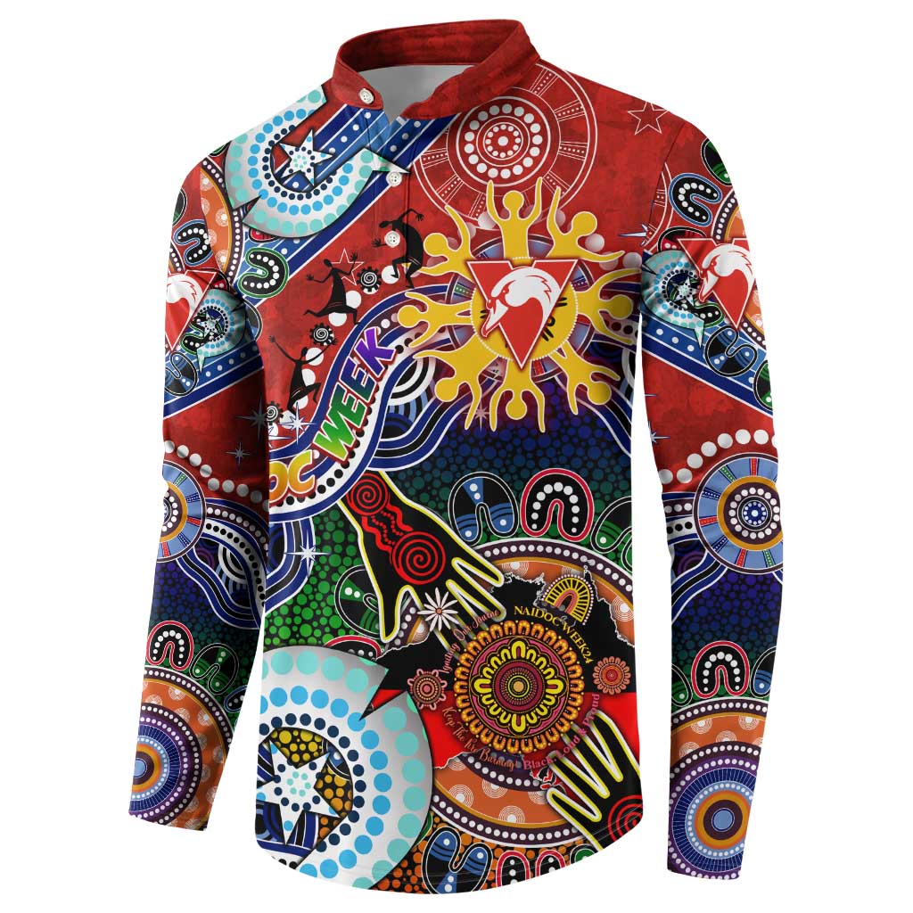 Custom NAIDOC Week 2024 Sydney Swans Button Sweatshirt Australia Aboriginal Dot Painting