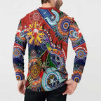 Custom NAIDOC Week 2024 Sydney Swans Button Sweatshirt Australia Aboriginal Dot Painting