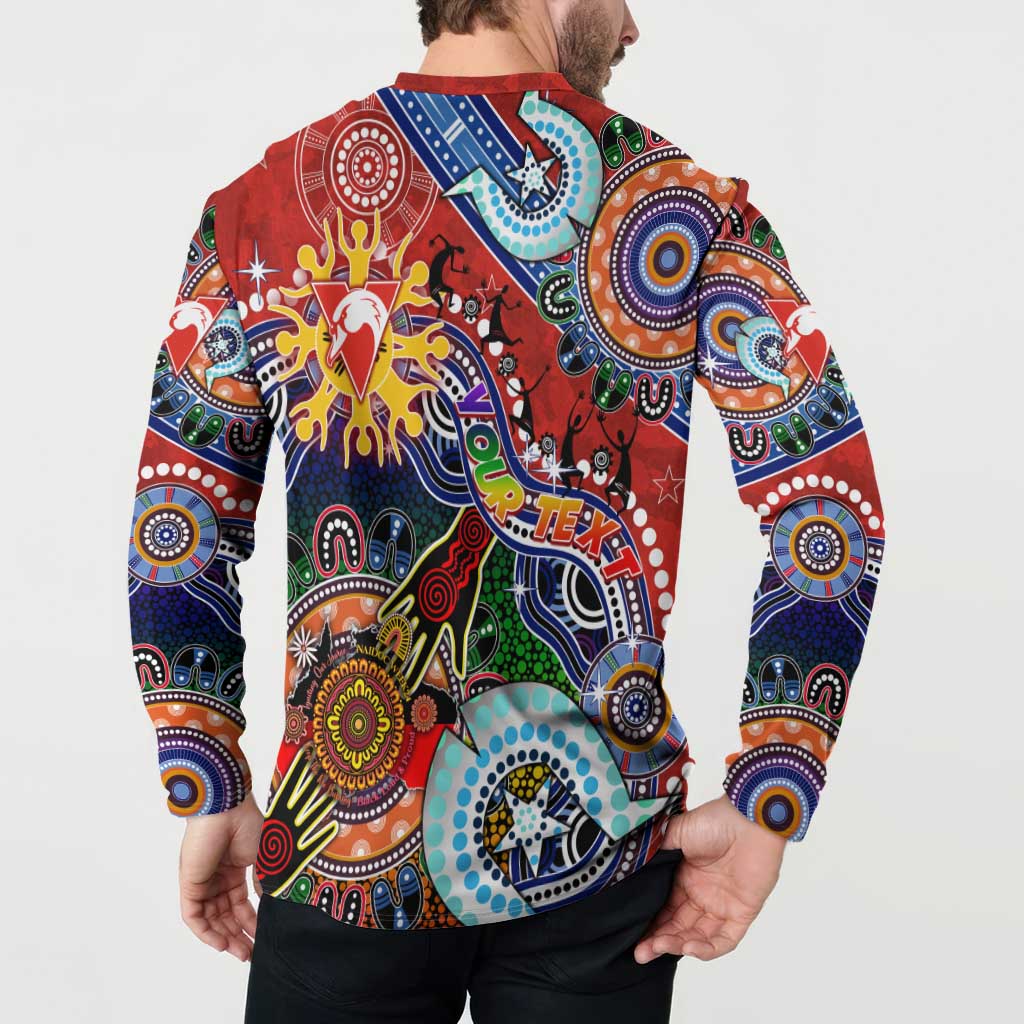 Custom NAIDOC Week 2024 Sydney Swans Button Sweatshirt Australia Aboriginal Dot Painting