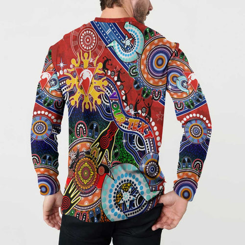 Custom NAIDOC Week 2024 Sydney Swans Button Sweatshirt Australia Aboriginal Dot Painting