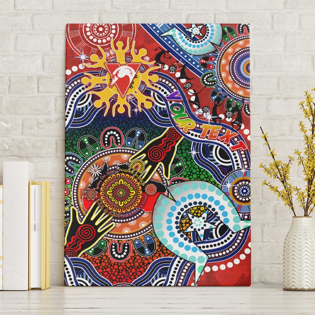 Custom NAIDOC Week 2024 Sydney Swans Canvas Wall Art Australia Aboriginal Dot Painting