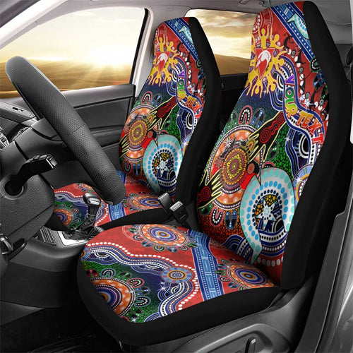 Custom NAIDOC Week 2024 Sydney Swans Car Seat Cover Australia Aboriginal Dot Painting