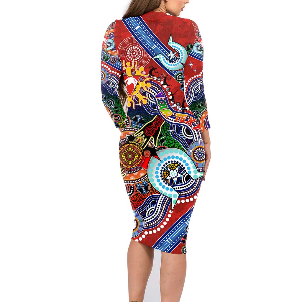Custom NAIDOC Week 2024 Sydney Swans Family Matching Long Sleeve Bodycon Dress and Hawaiian Shirt Australia Aboriginal Dot Painting