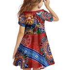 Custom NAIDOC Week 2024 Sydney Swans Family Matching Mermaid Dress and Hawaiian Shirt Australia Aboriginal Dot Painting