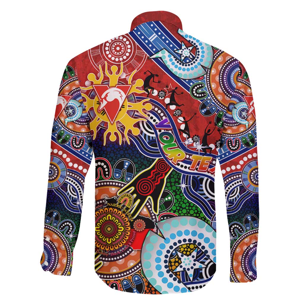 Custom NAIDOC Week 2024 Sydney Swans Family Matching Mermaid Dress and Hawaiian Shirt Australia Aboriginal Dot Painting