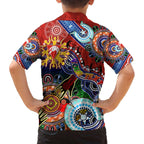 Custom NAIDOC Week 2024 Sydney Swans Family Matching Off The Shoulder Long Sleeve Dress and Hawaiian Shirt Australia Aboriginal Dot Painting