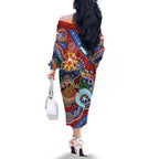 Custom NAIDOC Week 2024 Sydney Swans Family Matching Off The Shoulder Long Sleeve Dress and Hawaiian Shirt Australia Aboriginal Dot Painting