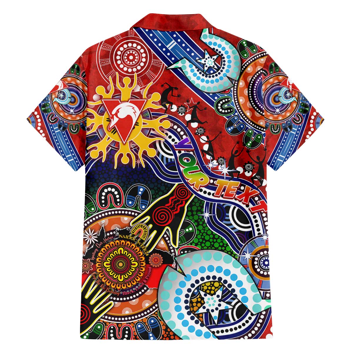 Custom NAIDOC Week 2024 Sydney Swans Family Matching Off Shoulder Short Dress and Hawaiian Shirt Australia Aboriginal Dot Painting