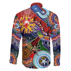 Custom NAIDOC Week 2024 Sydney Swans Family Matching Off Shoulder Short Dress and Hawaiian Shirt Australia Aboriginal Dot Painting