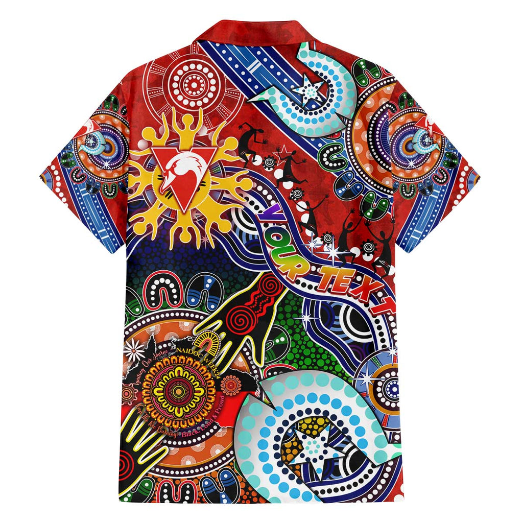 Custom NAIDOC Week 2024 Sydney Swans Family Matching Puletasi and Hawaiian Shirt Australia Aboriginal Dot Painting