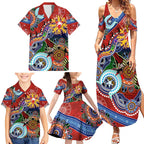 Custom NAIDOC Week 2024 Sydney Swans Family Matching Summer Maxi Dress and Hawaiian Shirt Australia Aboriginal Dot Painting