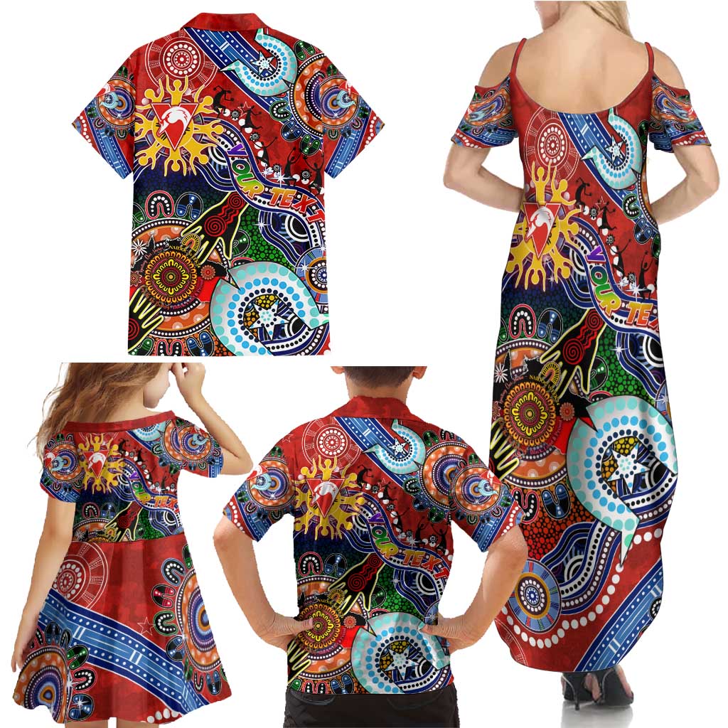 Custom NAIDOC Week 2024 Sydney Swans Family Matching Summer Maxi Dress and Hawaiian Shirt Australia Aboriginal Dot Painting