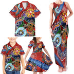 Custom NAIDOC Week 2024 Sydney Swans Family Matching Tank Maxi Dress and Hawaiian Shirt Australia Aboriginal Dot Painting