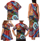 Custom NAIDOC Week 2024 Sydney Swans Family Matching Tank Maxi Dress and Hawaiian Shirt Australia Aboriginal Dot Painting