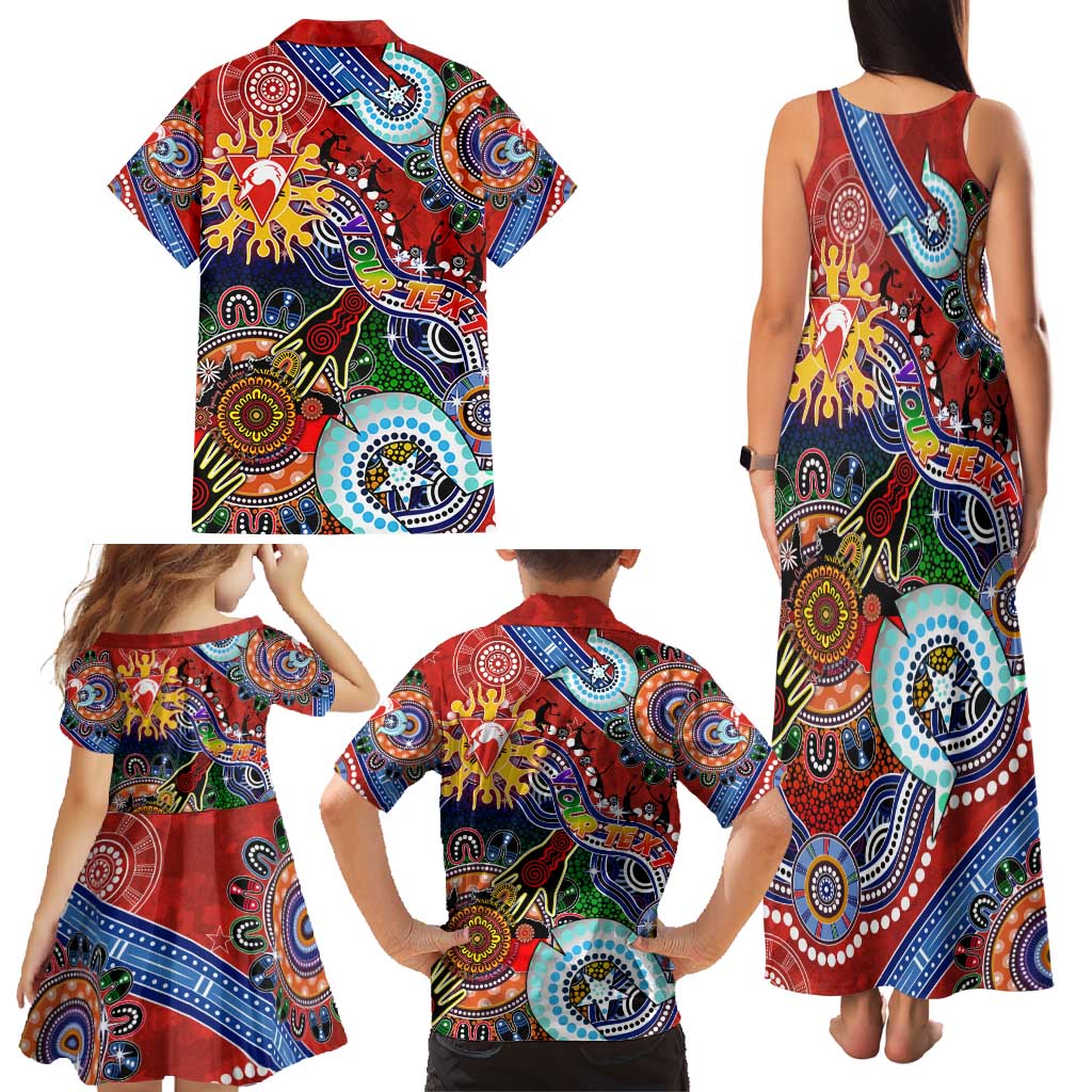 Custom NAIDOC Week 2024 Sydney Swans Family Matching Tank Maxi Dress and Hawaiian Shirt Australia Aboriginal Dot Painting