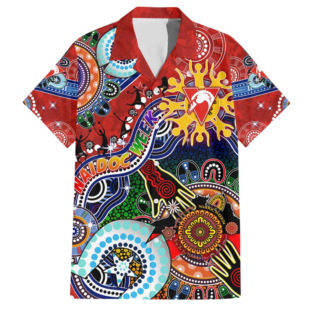Custom NAIDOC Week 2024 Sydney Swans Hawaiian Shirt Australia Aboriginal Dot Painting