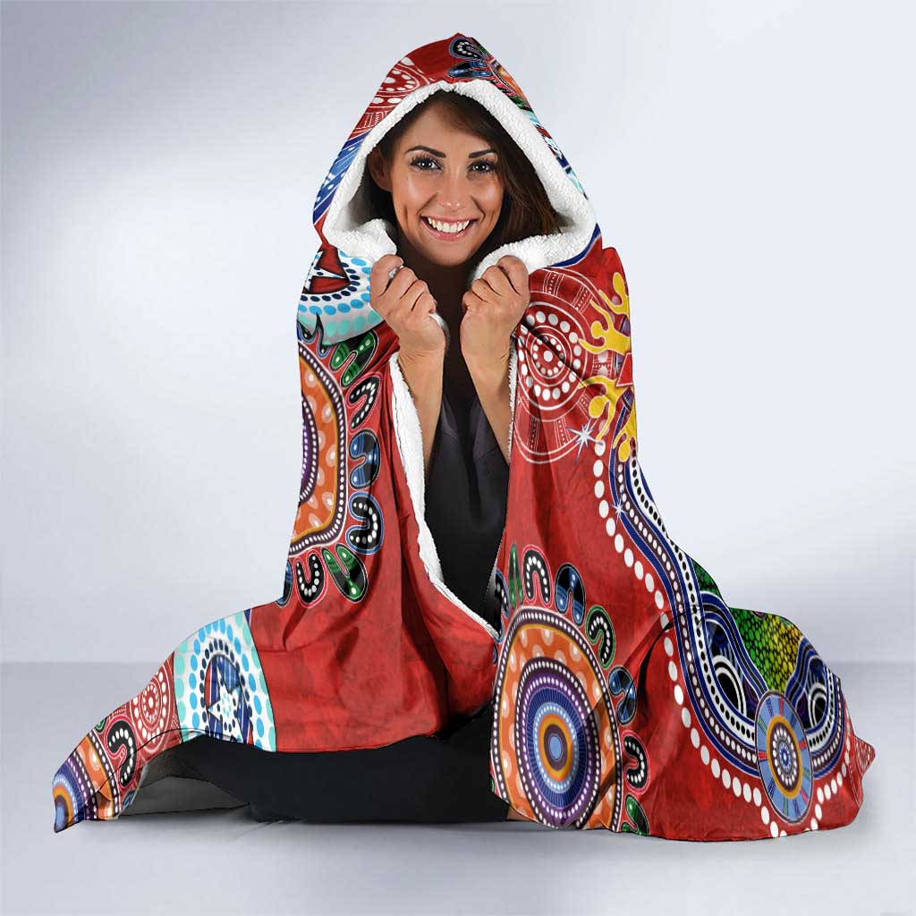 Custom NAIDOC Week 2024 Sydney Swans Hooded Blanket Australia Aboriginal Dot Painting