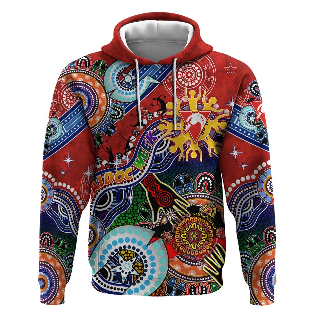 Custom NAIDOC Week 2024 Sydney Swans Hoodie Australia Aboriginal Dot Painting