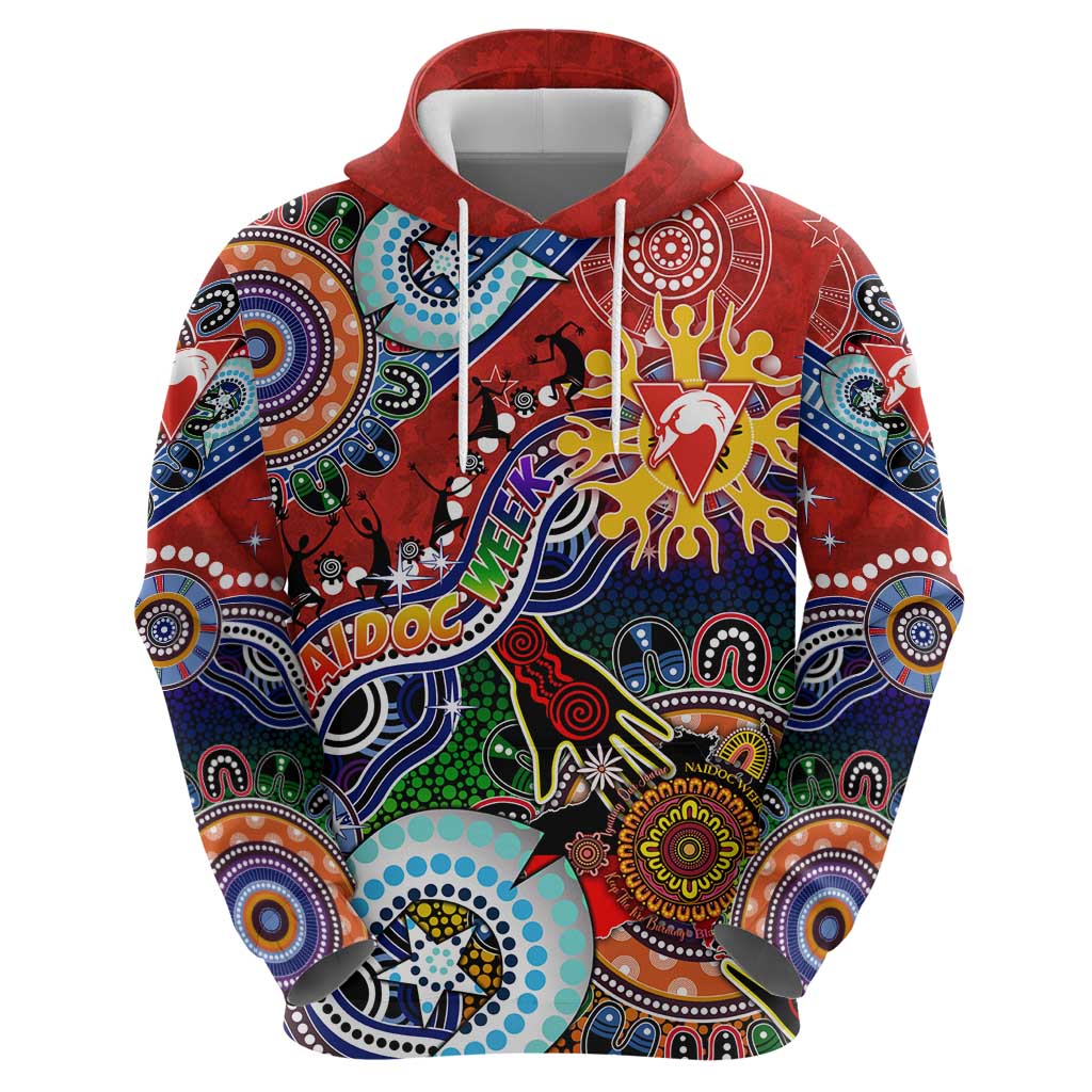 Custom NAIDOC Week 2024 Sydney Swans Hoodie Australia Aboriginal Dot Painting