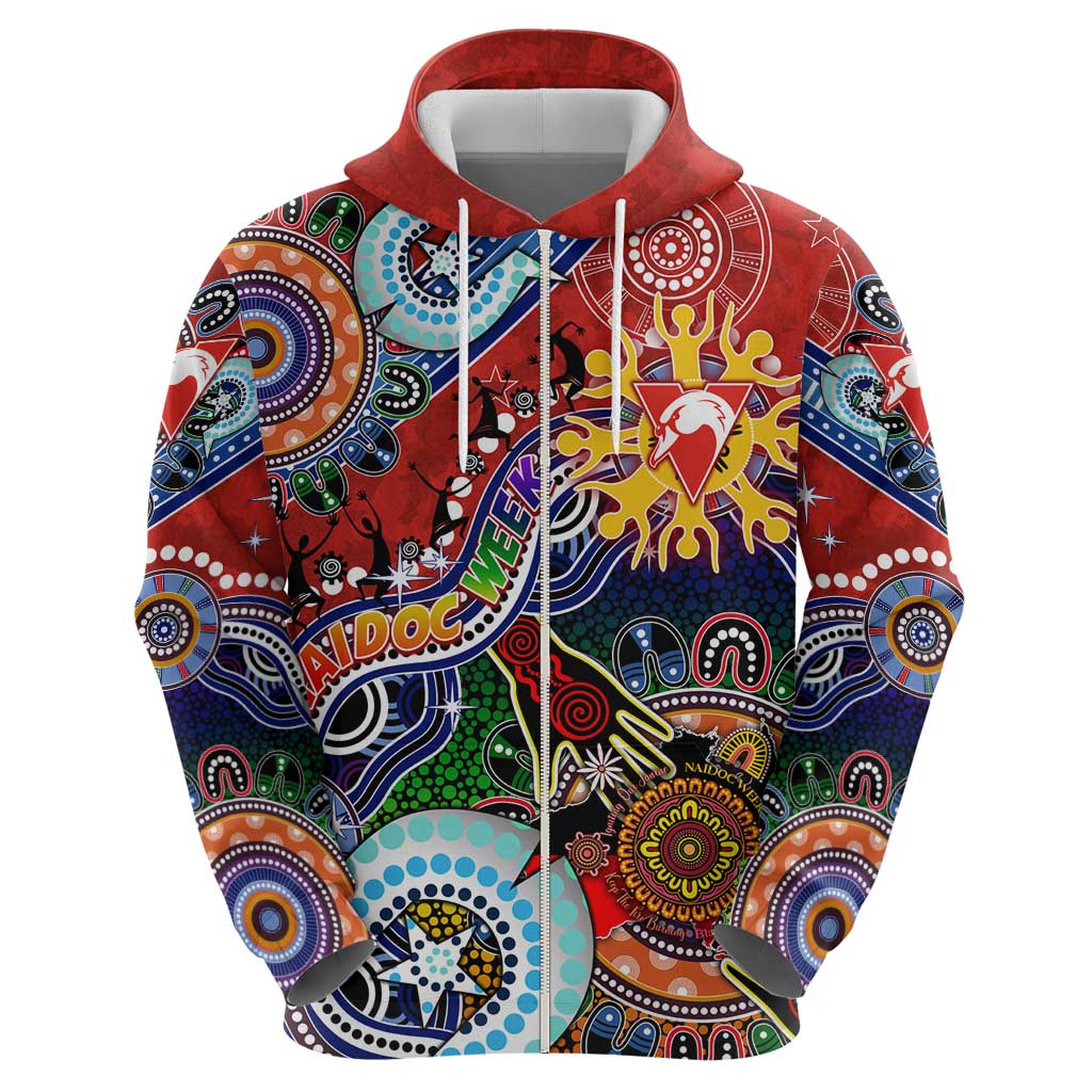 Custom NAIDOC Week 2024 Sydney Swans Hoodie Australia Aboriginal Dot Painting