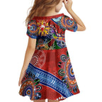 Custom NAIDOC Week 2024 Sydney Swans Kid Short Sleeve Dress Australia Aboriginal Dot Painting