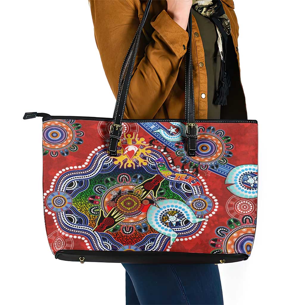 Custom NAIDOC Week 2024 Sydney Swans Leather Tote Bag Australia Aboriginal Dot Painting