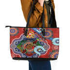 Custom NAIDOC Week 2024 Sydney Swans Leather Tote Bag Australia Aboriginal Dot Painting