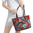 Custom NAIDOC Week 2024 Sydney Swans Leather Tote Bag Australia Aboriginal Dot Painting