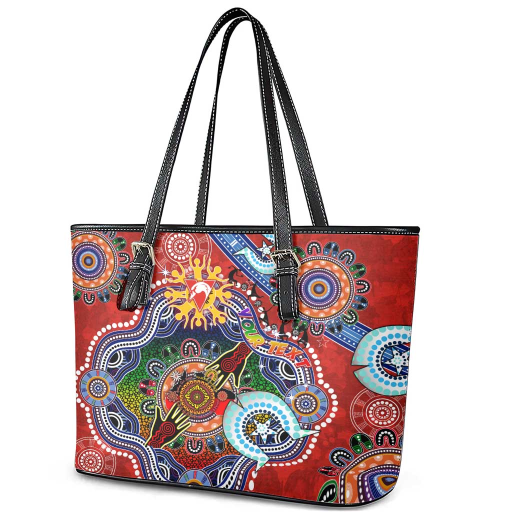 Custom NAIDOC Week 2024 Sydney Swans Leather Tote Bag Australia Aboriginal Dot Painting