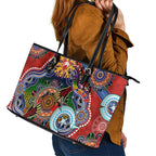 Custom NAIDOC Week 2024 Sydney Swans Leather Tote Bag Australia Aboriginal Dot Painting