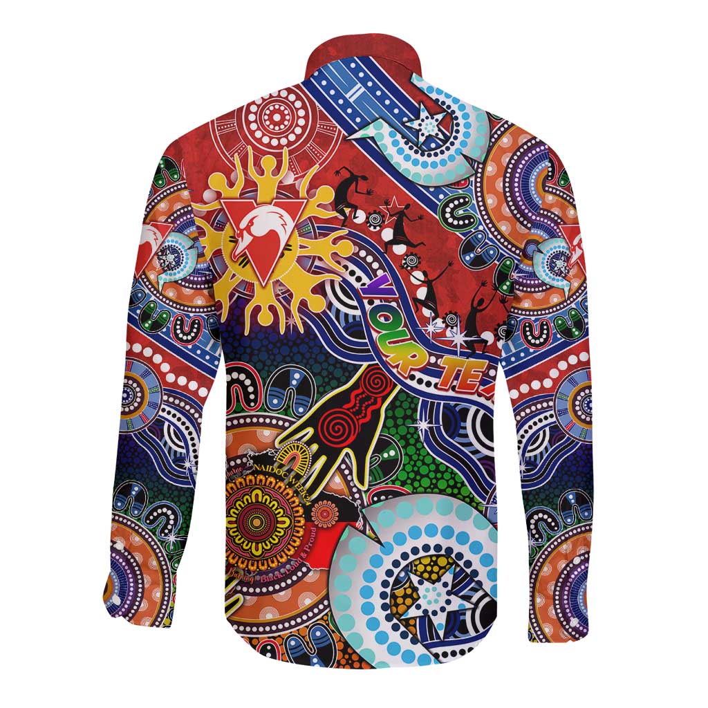 Custom NAIDOC Week 2024 Sydney Swans Long Sleeve Button Shirt Australia Aboriginal Dot Painting