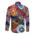 Custom NAIDOC Week 2024 Sydney Swans Long Sleeve Button Shirt Australia Aboriginal Dot Painting
