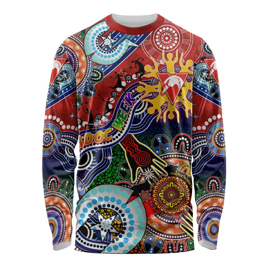 Custom NAIDOC Week 2024 Sydney Swans Long Sleeve Shirt Australia Aboriginal Dot Painting