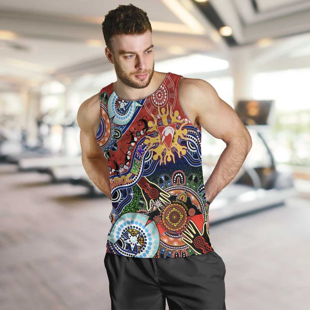 Custom NAIDOC Week 2024 Sydney Swans Men Tank Top Australia Aboriginal Dot Painting