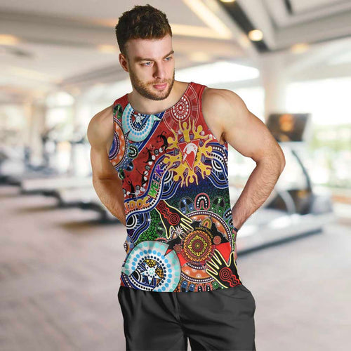 Custom NAIDOC Week 2024 Sydney Swans Men Tank Top Australia Aboriginal Dot Painting