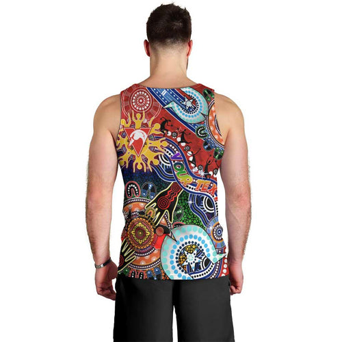Custom NAIDOC Week 2024 Sydney Swans Men Tank Top Australia Aboriginal Dot Painting
