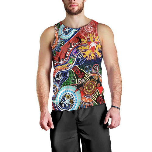 Custom NAIDOC Week 2024 Sydney Swans Men Tank Top Australia Aboriginal Dot Painting