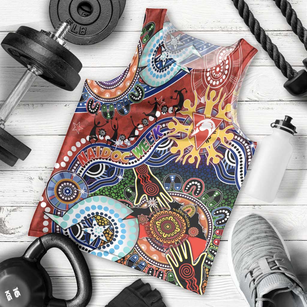 Custom NAIDOC Week 2024 Sydney Swans Men Tank Top Australia Aboriginal Dot Painting