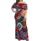 Custom NAIDOC Week 2024 Sydney Swans Off Shoulder Maxi Dress Australia Aboriginal Dot Painting