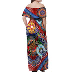 Custom NAIDOC Week 2024 Sydney Swans Off Shoulder Maxi Dress Australia Aboriginal Dot Painting