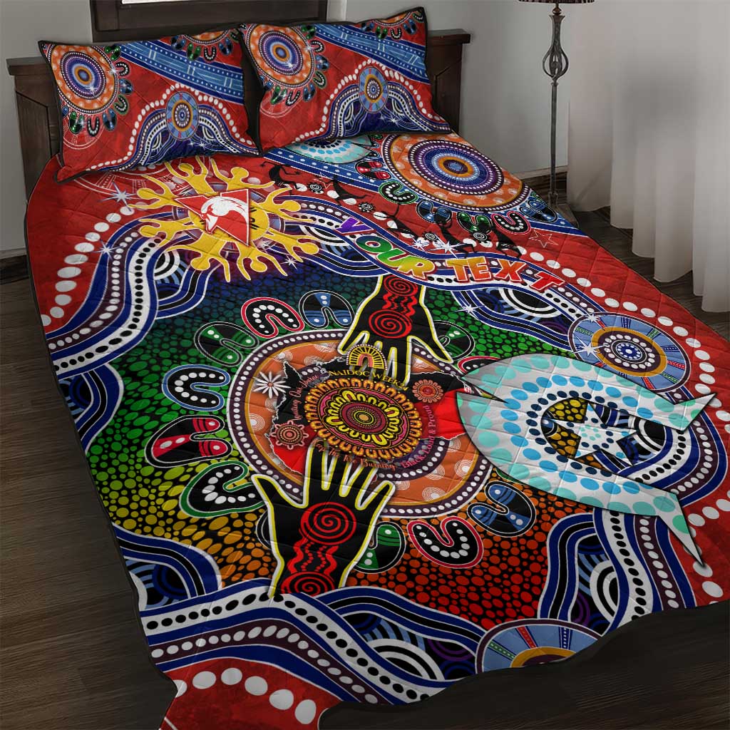 Custom NAIDOC Week 2024 Sydney Swans Quilt Bed Set Australia Aboriginal Dot Painting