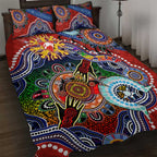 Custom NAIDOC Week 2024 Sydney Swans Quilt Bed Set Australia Aboriginal Dot Painting