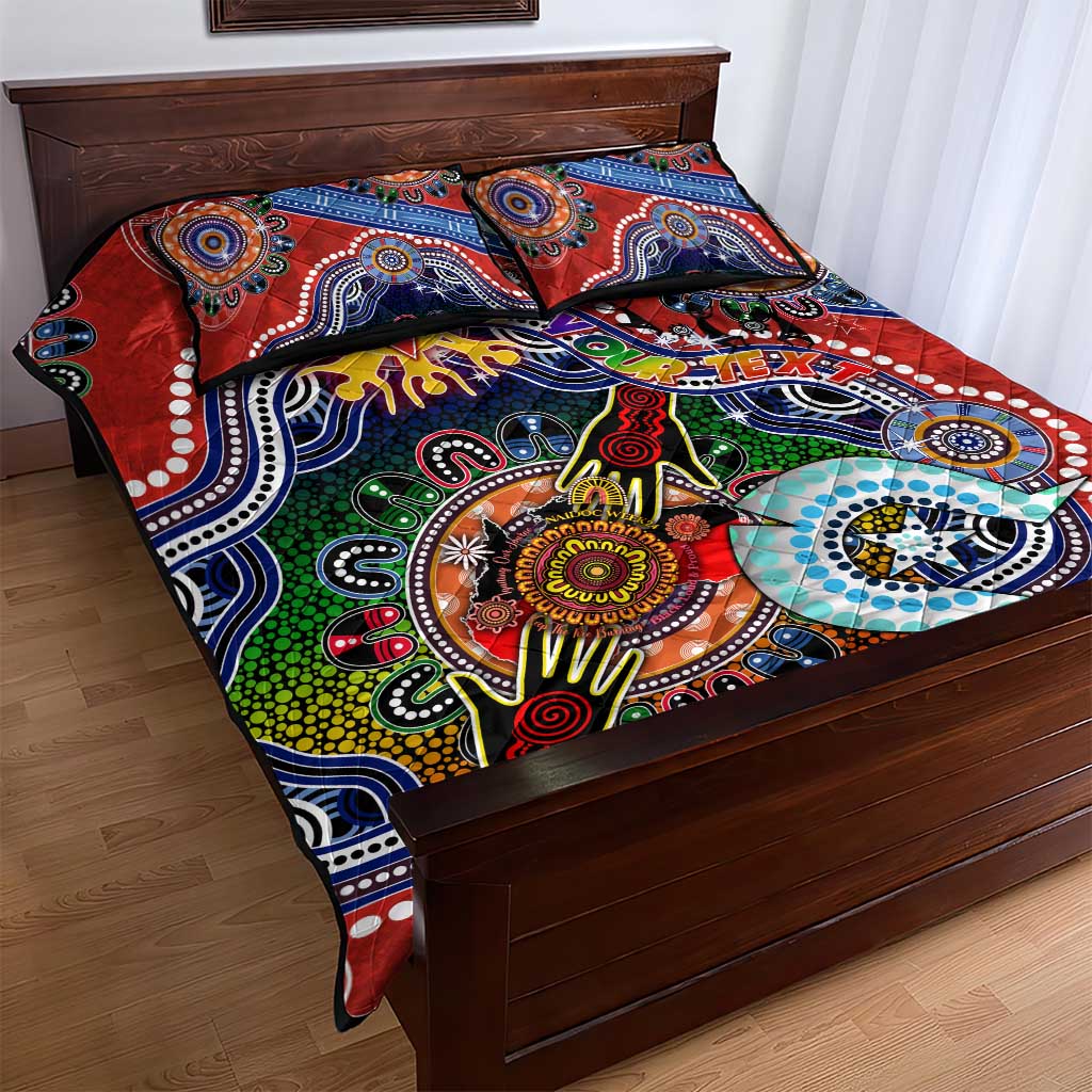 Custom NAIDOC Week 2024 Sydney Swans Quilt Bed Set Australia Aboriginal Dot Painting