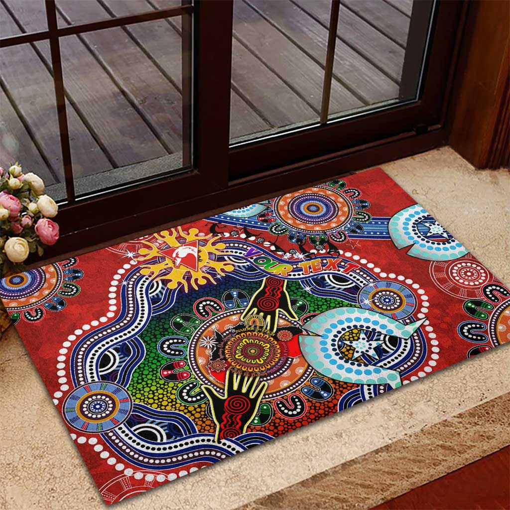 Custom NAIDOC Week 2024 Sydney Swans Rubber Doormat Australia Aboriginal Dot Painting
