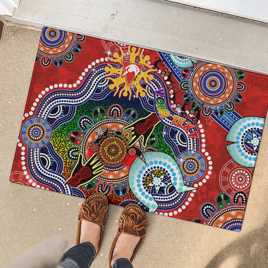 Custom NAIDOC Week 2024 Sydney Swans Rubber Doormat Australia Aboriginal Dot Painting