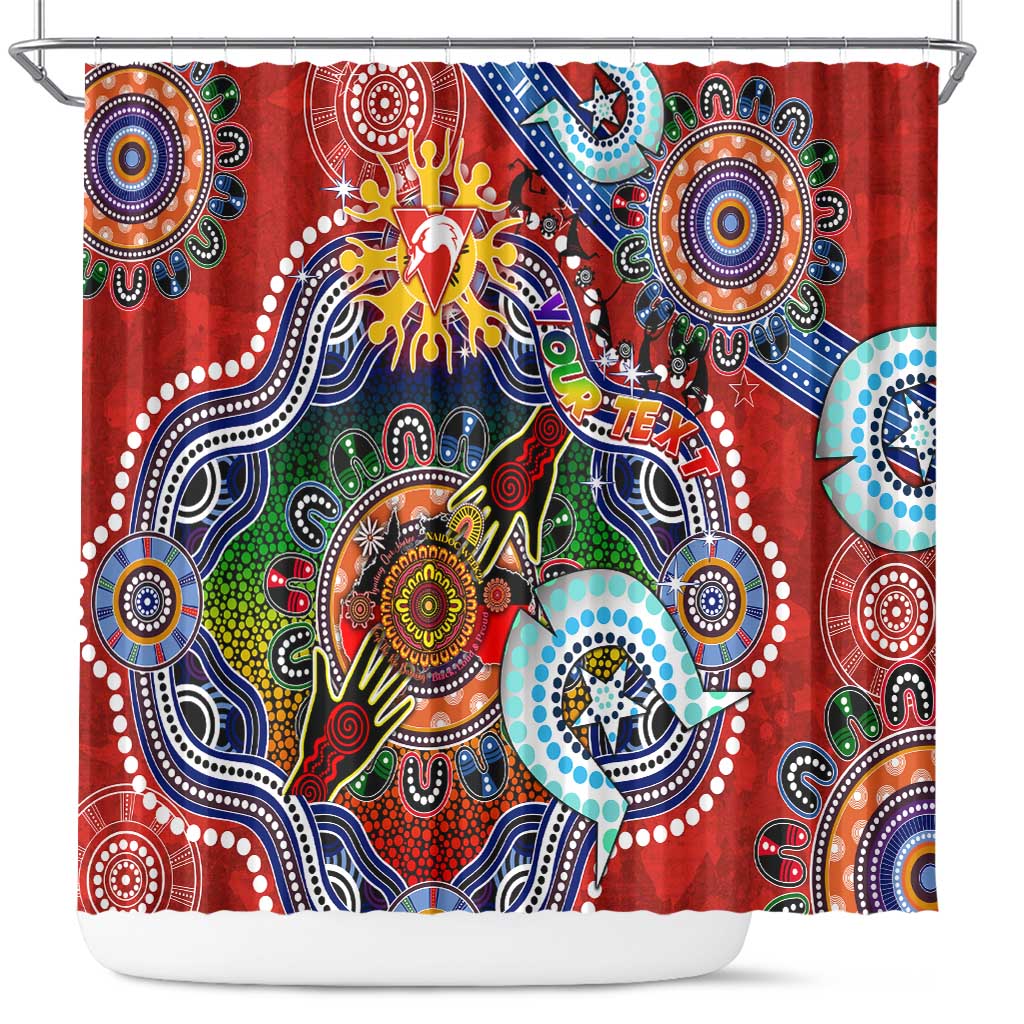 Custom NAIDOC Week 2024 Sydney Swans Shower Curtain Australia Aboriginal Dot Painting