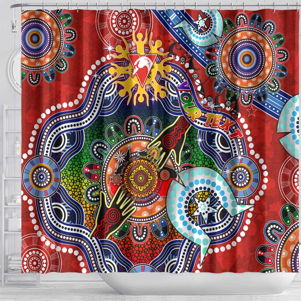 Custom NAIDOC Week 2024 Sydney Swans Shower Curtain Australia Aboriginal Dot Painting