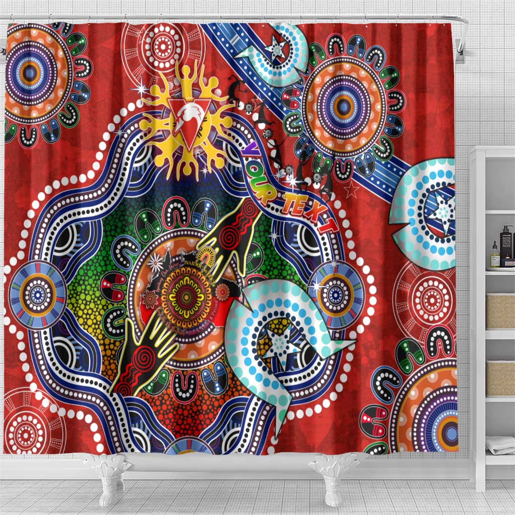 Custom NAIDOC Week 2024 Sydney Swans Shower Curtain Australia Aboriginal Dot Painting