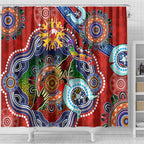 Custom NAIDOC Week 2024 Sydney Swans Shower Curtain Australia Aboriginal Dot Painting